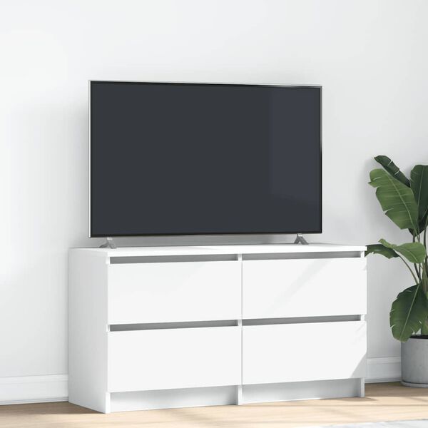 vidaXL TV Cabinet White Engineered wood Medium TV Cabinet Rectangular