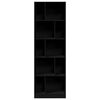 vidaXL Bookcase Black Engineered Wood Medium Bookcase Rectangular