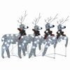 vidaXL Christmas Reindeer Set of 4 Silver Mesh, Metal Medium