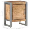 vidaXL Bedside Cabinet Rough mango wood color, Grey Rough mango wood, Iron