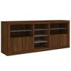 vidaXL Sideboard with LED Lights Brown Oak 63.8"x14.6"x26.4"