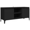 vidaXL TV Cabinet Black Engineered wood Medium TV Cabinet Rectangular