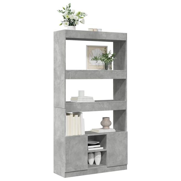 vidaXL Highboard Concrete grey Engineered wood Tall Highboard