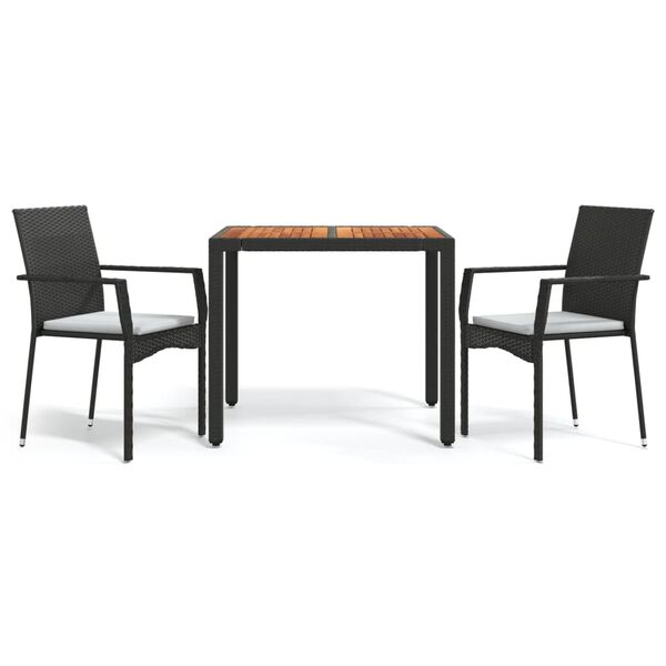 vidaXL Garden Dining Set Black