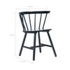 vidaXL Dining Chair Set of 4 Black Solid rubber wood and bent wood