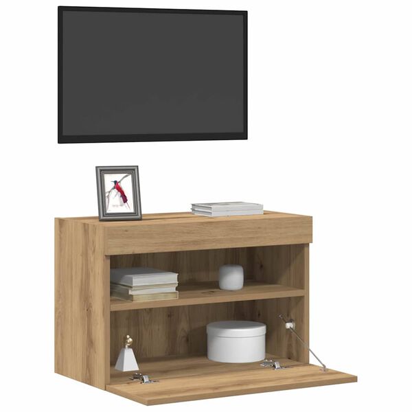 vidaXL TV Wall Cabinet Artisan oak 23.62 x 11.81 x 15.75 in