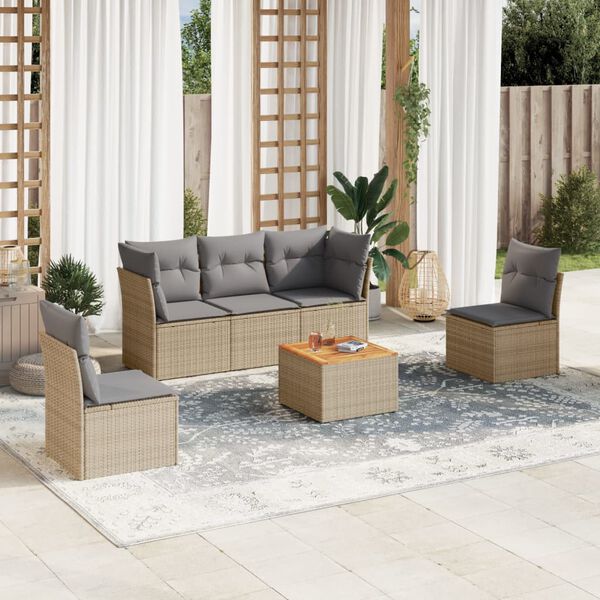 vidaXL Garden Sofa Set Mix Beige