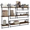 vidaXL Shelf Set of 6 Brown Oak Engineered Wood, Metal Medium
