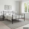 vidaXL Bed Frame Black Metal Double Durable Bed Frame Rectangular