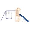 vidaXL Outdoor Playset Natural wood, Blue Solid pine wood, Polypropylene