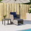 vidaXL Patio Chair Gray, Navy Blue PE Rattan, Powder-Coated Steel, Polyester