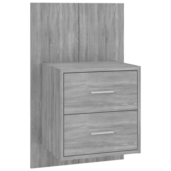 vidaXL Wall-mounted Bedside Cabinet Grey Sonoma