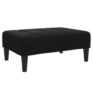 vidaXL Footstool Black Velvet (100% polyester), Plywood, Foam Medium