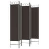 vidaXL 5-Panel Room Divider Brown 78.7"x78.7" Fabric
