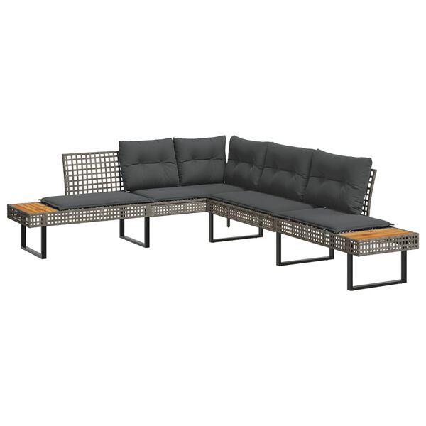 vidaXL Garden Sofa Set Dark Grey