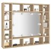 vidaXL Mirror Cabinet Sonoma Oak Engineered Wood, Glass Medium