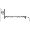 vidaXL Bed Frame Black Powder-Coated Steel Double Bed Frame