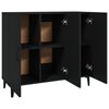 vidaXL Sideboard Black Engineered Wood Medium Sideboard Rectangular