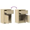 vidaXL Bedside Cabinet Set of 2 Sonoma Oak Engineered Wood Standard
