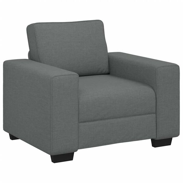 vidaXL Sofa Set Dark Grey Polyester, metal, plywood, solid wood Large