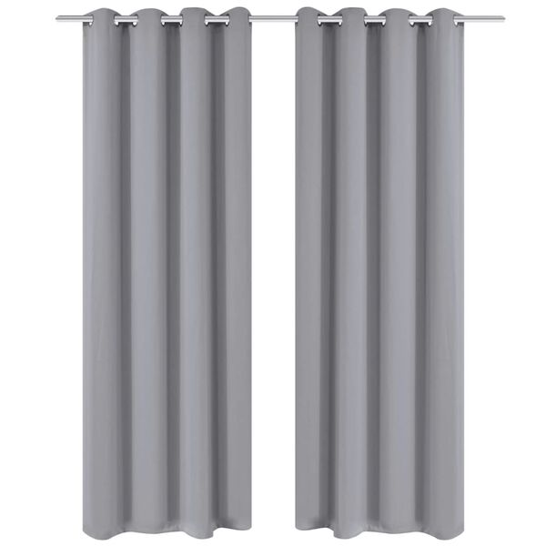 vidaXL Blackout Curtains 2 pcs with Metal Eyelets 53.1x68.9" Grey