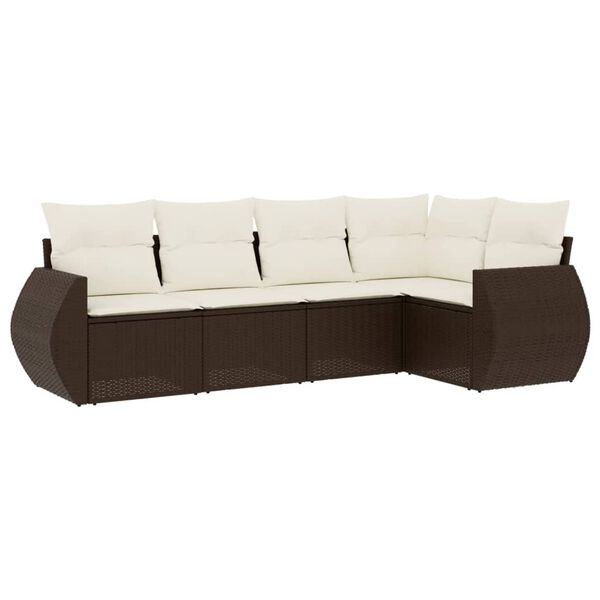vidaXL Garden Sofa Set Brown Poly Rattan Large Modular Garden Sofa Set