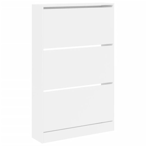 vidaXL Shoe Cabinet White Engineered Wood Compact Shoe Cabinet