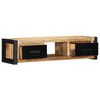 vidaXL TV Cabinet Black and brown Solid rough mango wood and iron Compact