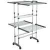 vidaXL 2-Tier Laundry Drying Rack with Wheels Silver 23.6"x27.6"x41.7"