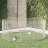 vidaXL Animal Enclosure Silver Galvanized Iron 12-Panel Collapsible