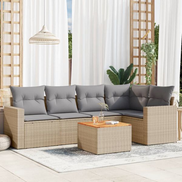 vidaXL Garden Sofa Set Mix Beige