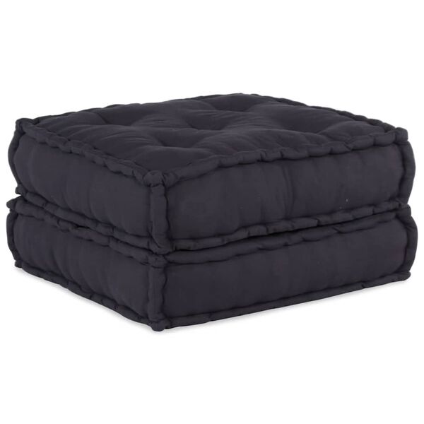 vidaXL Pouffe Anthracite 100% cotton, 70% recycled cotton, 30% foam