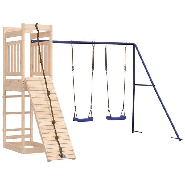 vidaXL Outdoor Playset Natural Pine, Blue