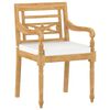 vidaXL Garden Chair Set of 4 Warm Teak, White Fine Sanded Teak Hardwood