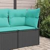 vidaXL Garden Sofa Black PE Rattan Medium Modular Garden Sofa Square