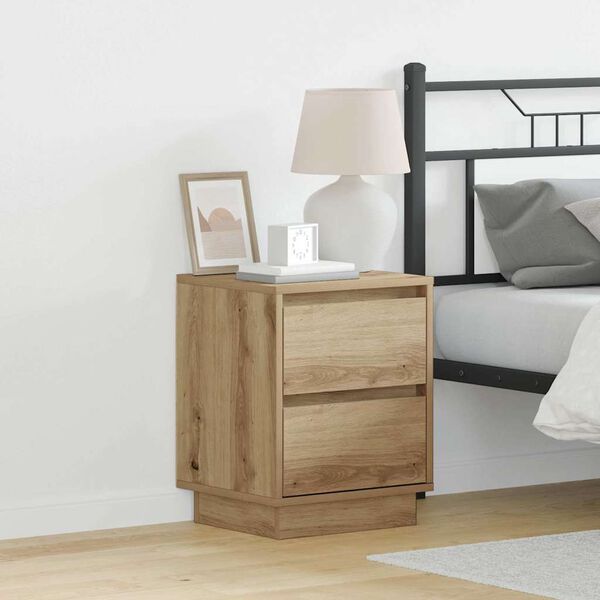 vidaXL Bedside Cabinet Artisan Oak 15.35 x 13.58 x 19.69 in