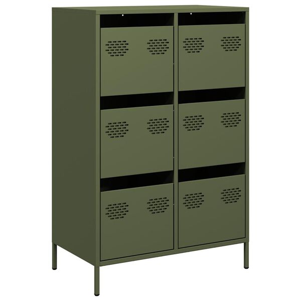 vidaXL Highboard Olive Green Cold-rolled steel Large Highboard