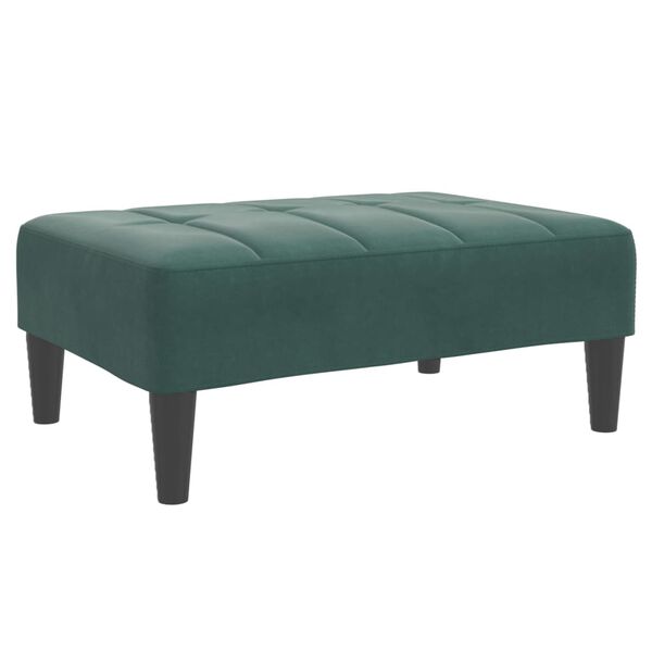 vidaXL Footstool Dark Green Velvet, Plywood, Plastic Compact Simple