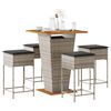 vidaXL Garden Bar Set Grey PE rattan 5-piece Removable Covers