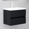 vidaXL Sink Cabinet Black Engineered wood Standard Sink Cabinet