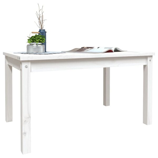 vidaXL Garden Table White Solid wood pine Medium Durable Garden Table