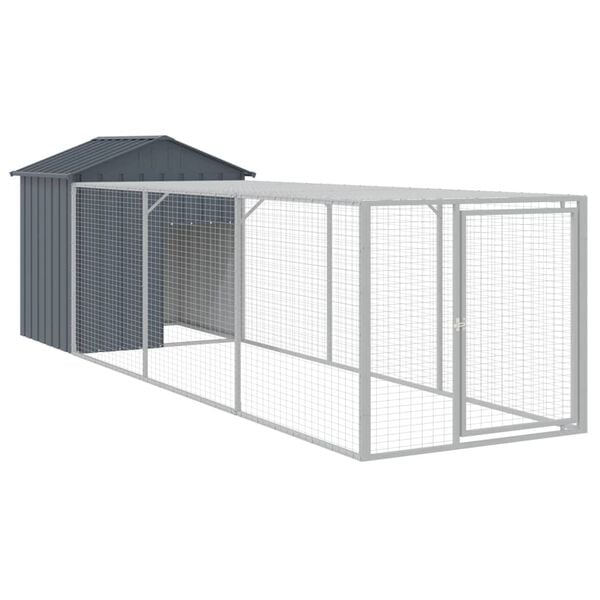 vidaXL Chicken Cage Anthracite Galvanized Steel Large Chicken Cage