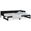 vidaXL Pull-out Day Bed Black Solid pine wood 2x Convertible