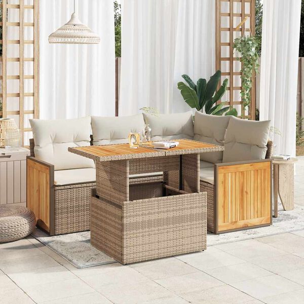 vidaXL Garden Sofa Set Beige