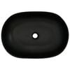 vidaXL Countertop Basin Grey and Black Oval 23.2x15.7x5.5" Ceramic
