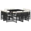 vidaXL Garden Dining Set Mix beige, black and light grey