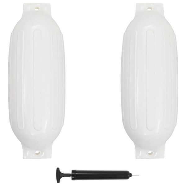 vidaXL Boat Bumper 2 pcs White 27.2x8.5" PVC