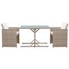 vidaXL Garden Table And Chair Beige, Cream White