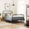 vidaXL Bed Frame Black Steel 42.1x80.0 in Durable Bed Frame