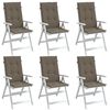 vidaXL Highback Chair Cushion Set of 6 Melange taupe 100% polyester